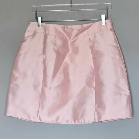NWT Collective The Label Petal Pink Satin Mini Skirt US 10 - Picture 5 of 13